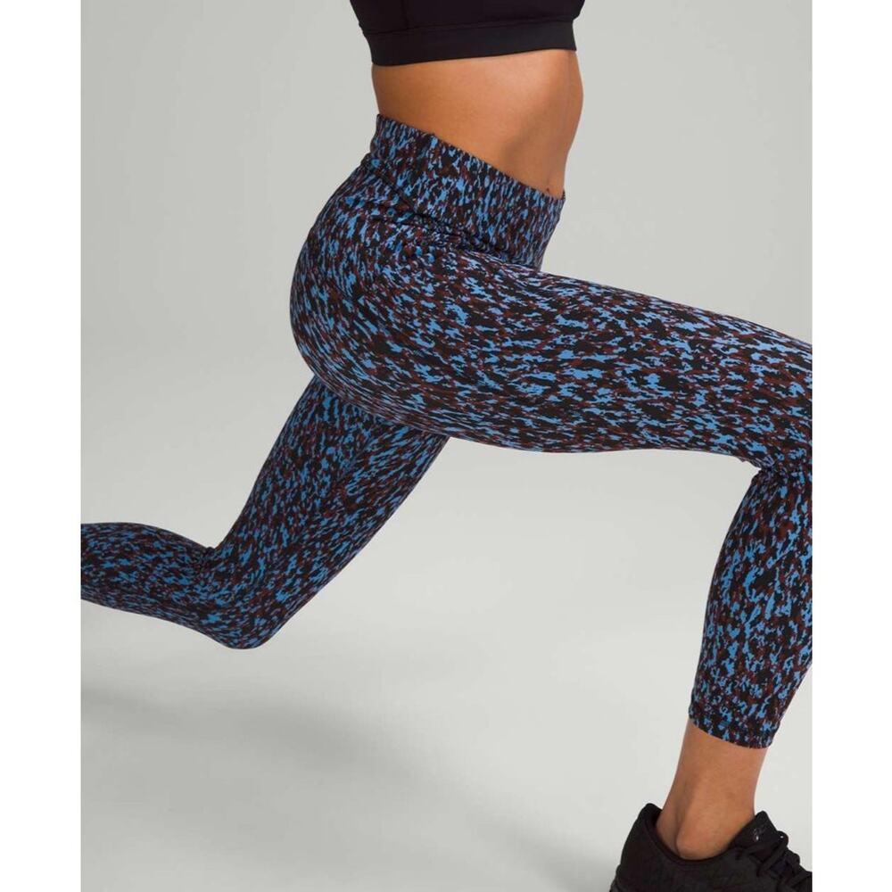 Lululemon Swift Speed High-Rise Tight 28" Leopard Camo Blue Nile Multi SZ 2 - Picture 3 of 7